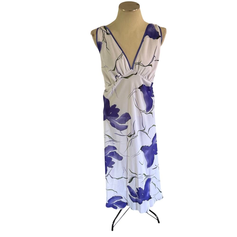 Y2K 2000s Purple Floral Mesh Baby Doll Gown Plus Size 3X Fairy Core Whimsy